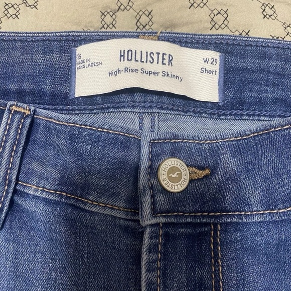 Women's Hollister High Rise Super Skinny  Blue Jeans Size 8 Short - Picture 7 of 8